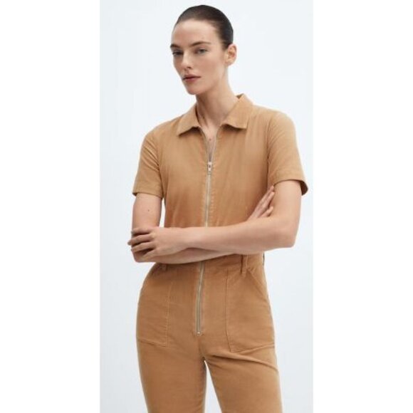 NWT Mango Corduroy Jumpsuit with Zip Tan Sz XXL $99 [jb] - Picture 5 of 16